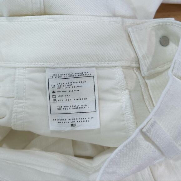 AYR The Beat Barrel Leg Ankle Crop Jean in Tofu White NEW size 23 - Picture 8 of 10